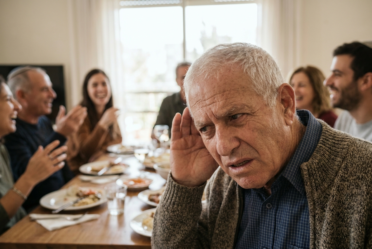 אדם מתקשה לעקוב אחרי שיחה